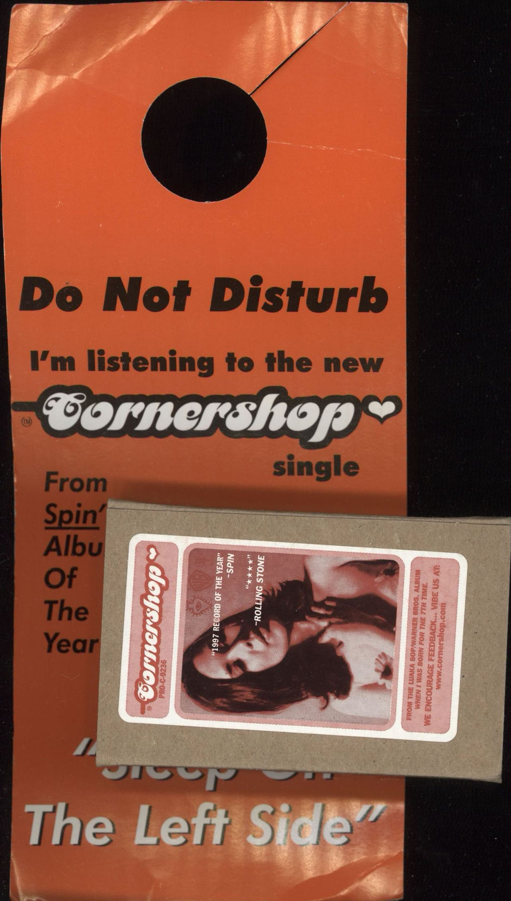 Cornershop Sleep On The Left Side Cassette + Door Hanger US Promo cassette single PRO-C-9236