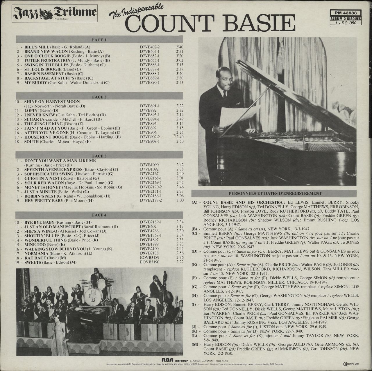 Count Basie The Indispensable Count Basie French 2-LP vinyl record set (Double LP Album)