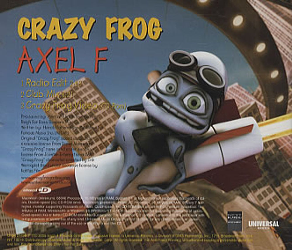 Crazy Frog Axel F US Promo CD single (CD5 / 5") UNIR21495-2