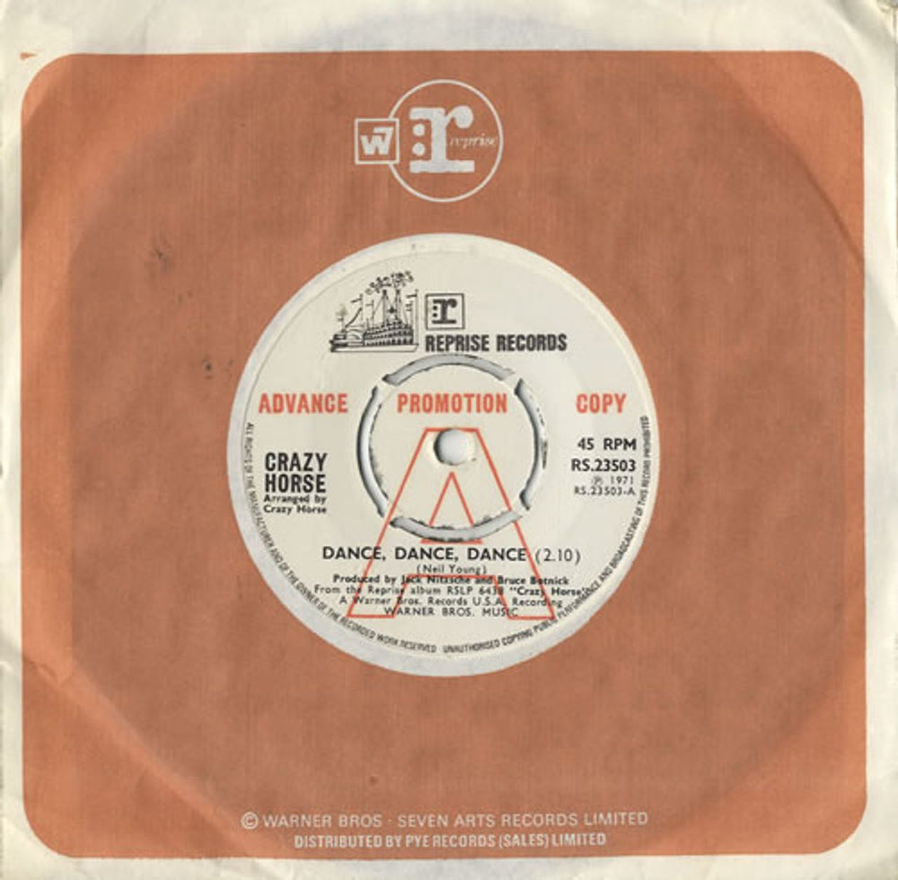 Crazy Horse Dance, Dance, Dance - A Label UK Promo 7" vinyl single (7 inch record / 45) RS.23503