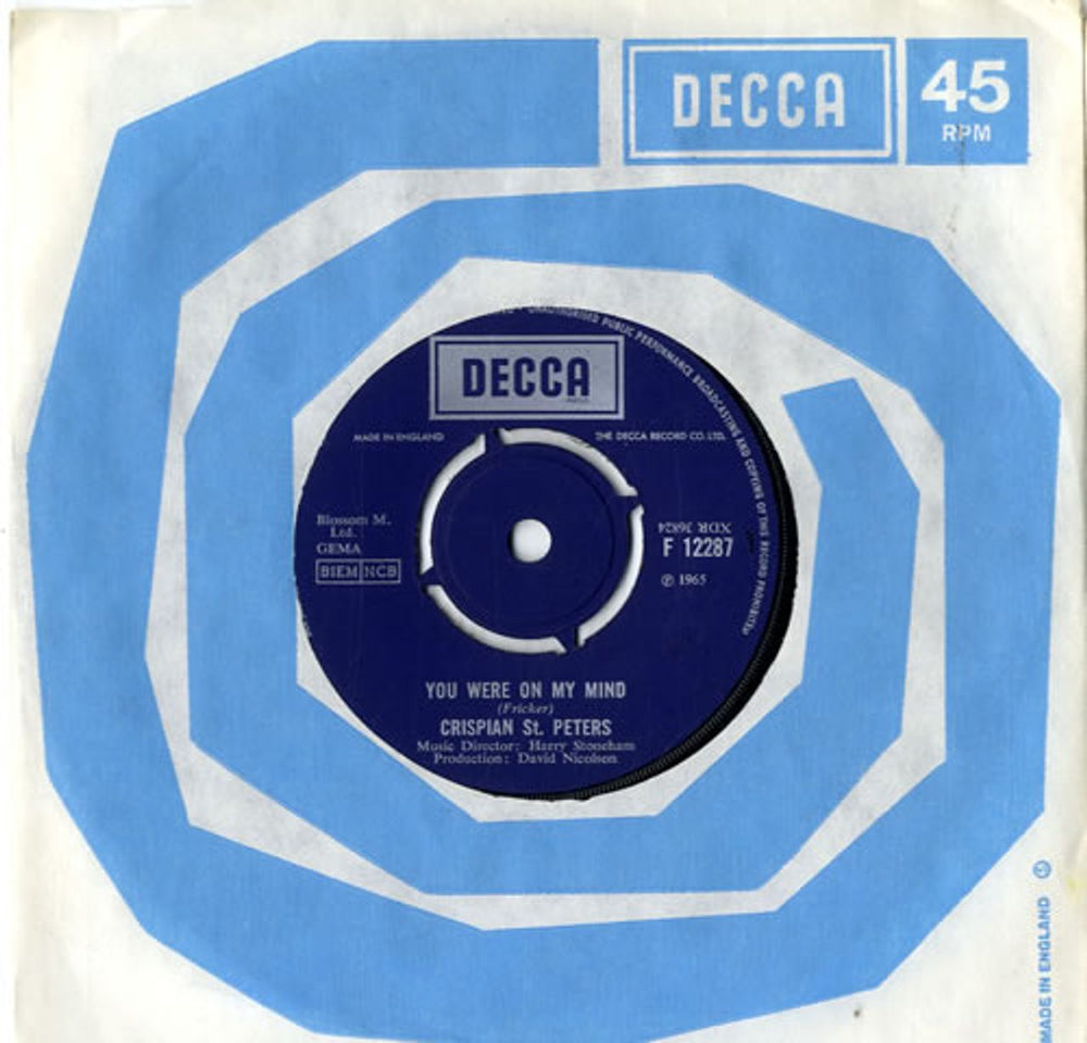 Crispian St. Peters You Were On My Mind - 2nd UK 7" vinyl single (7 inch record / 45) F12287