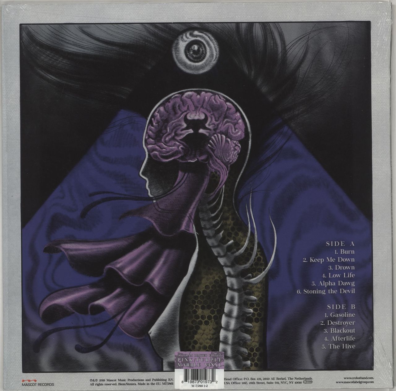 Crobot Motherbrain - Pink and Purple Marble Vinyl UK vinyl LP album (LP record) 3SXLPMO765424