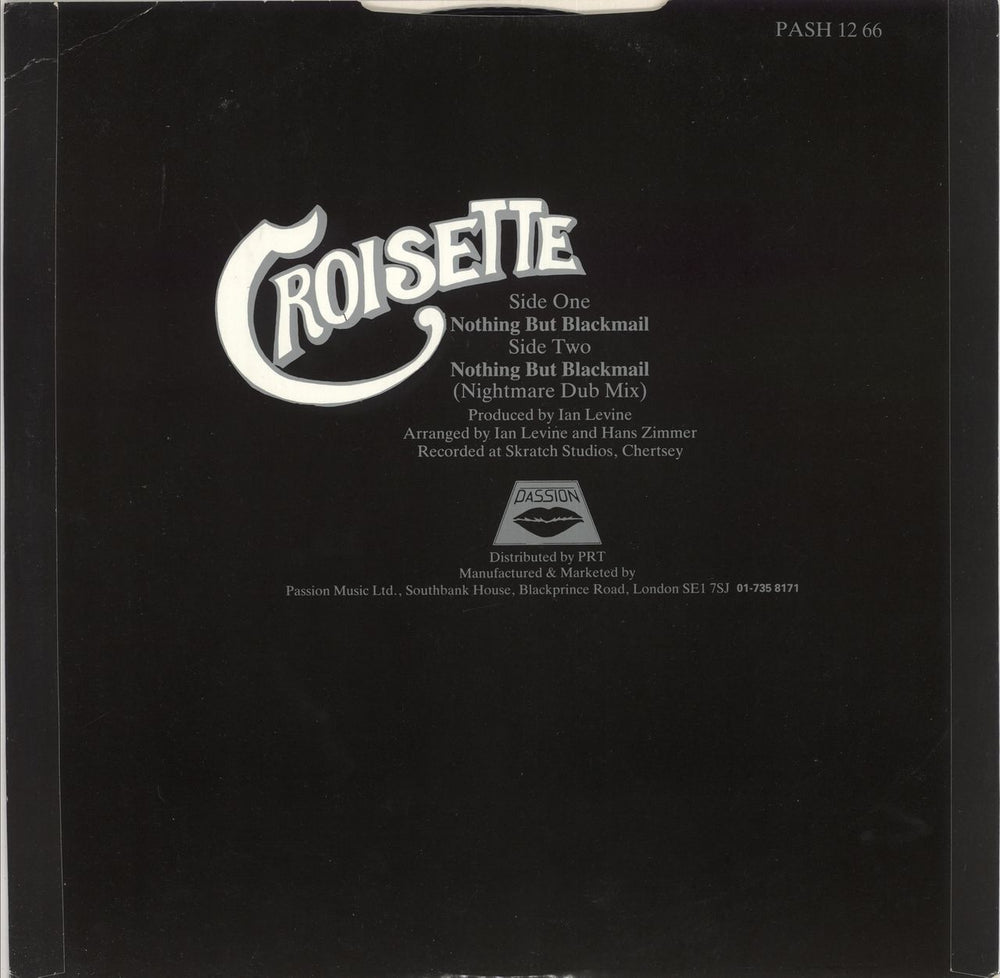 Croisette Nothing But Blackmail UK 12" vinyl single (12 inch record / Maxi-single)