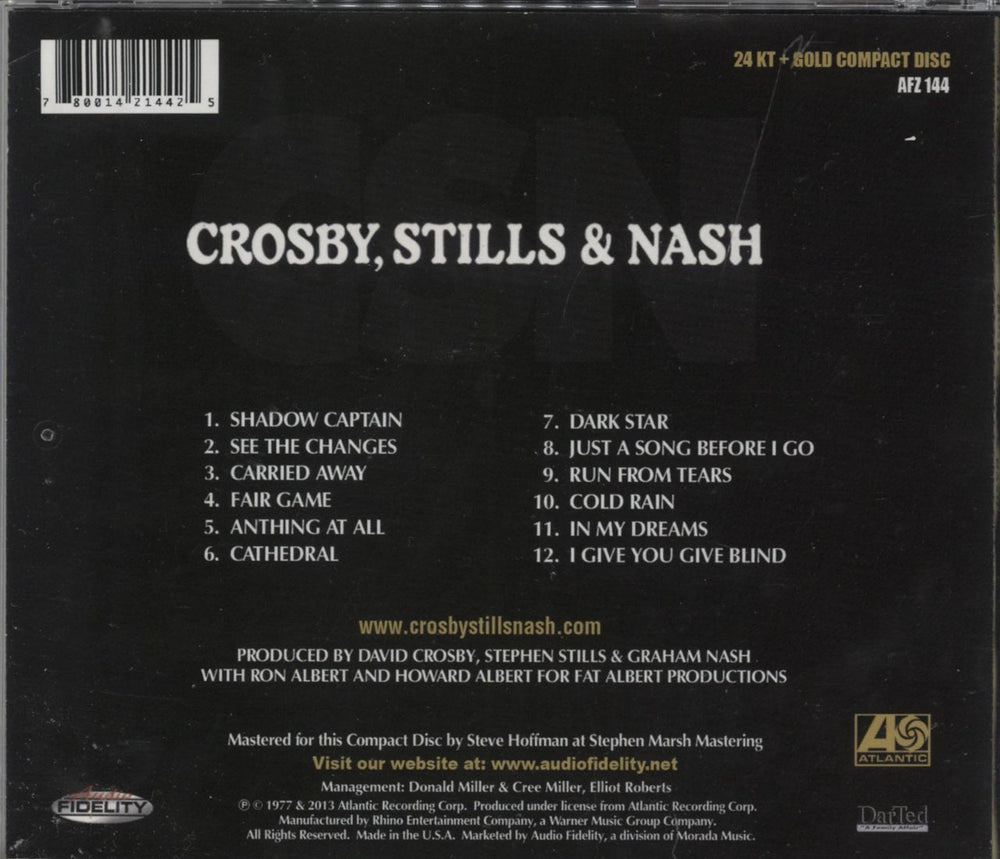 Crosby, Stills & Nash CSN - Gold Disc US CD album (CDLP)