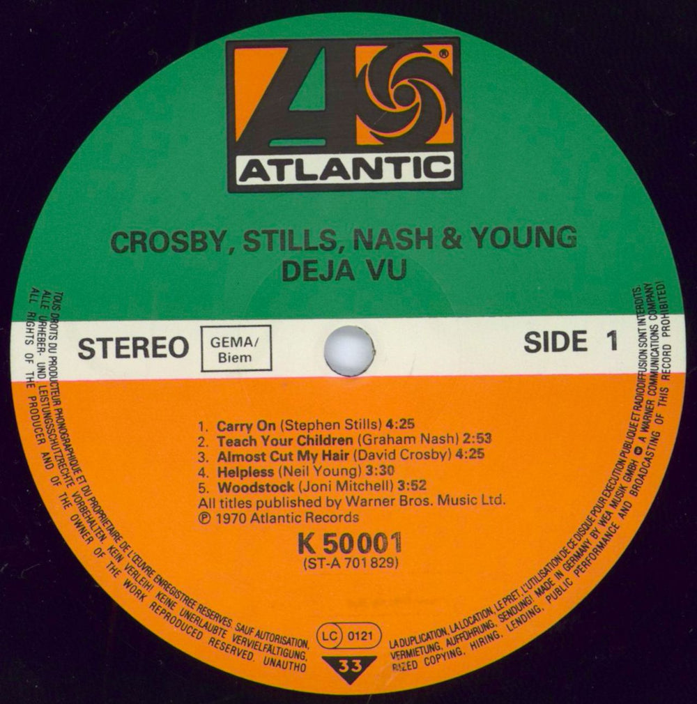 Crosby, Stills, Nash & Young Déjà Vu - 80s German vinyl LP album (LP record) CSNLPDJ792833