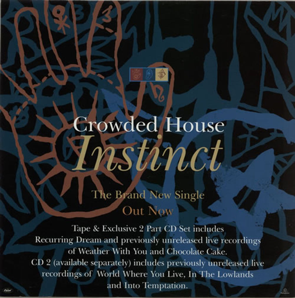 Crowded House Instinct UK Promo display DISPLAY FLAT