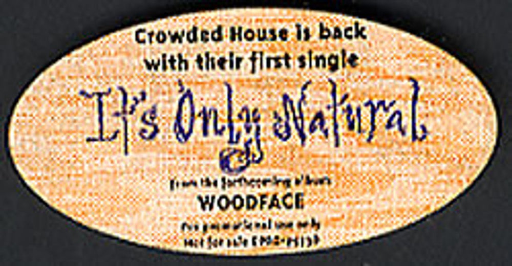 Crowded House It's Only Natural US Promo CD single (CD5 / 5") DPRO-79738