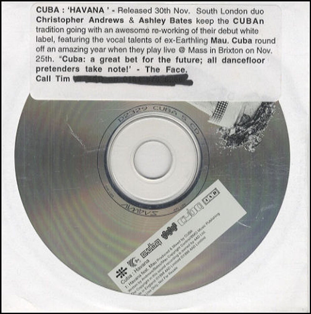 Cuba Havana UK Promo CD single (CD5 / 5") CUBA5CD