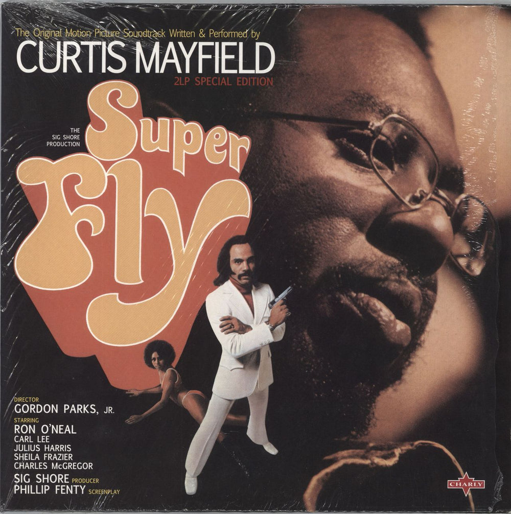 Curtis Mayfield Superfly - Orange Vinyl UK 2-LP vinyl record set (Double LP Album) CHARLYL245