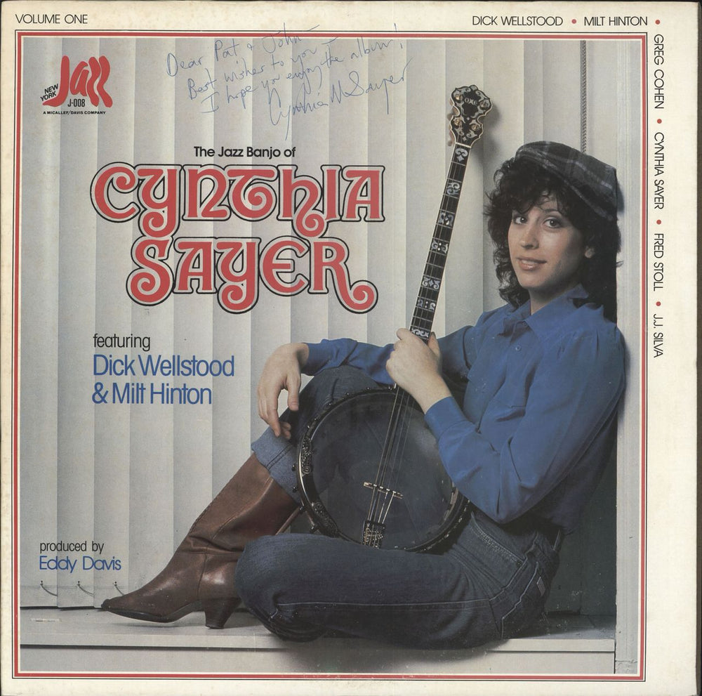 Cynthia Sayer The Jazz Banjo Of Cynthia Sayer Volume One US vinyl LP album (LP record) J-008