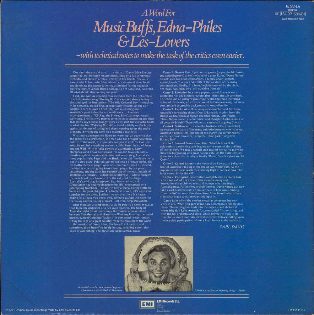 Dame Edna Everage The Last Night Of The Poms UK 2-LP vinyl record set (Double LP Album)
