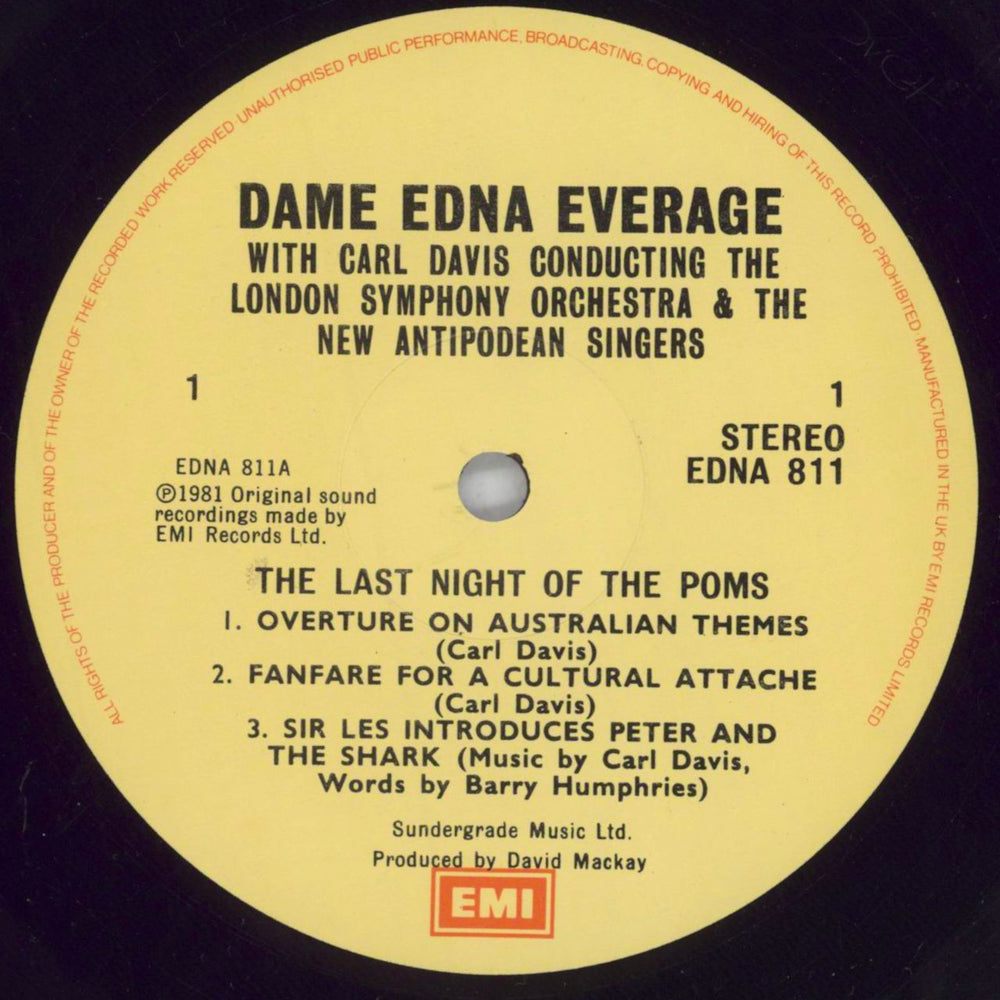 Dame Edna Everage The Last Night Of The Poms UK 2-LP vinyl record set (Double LP Album) EDN2LTH820707