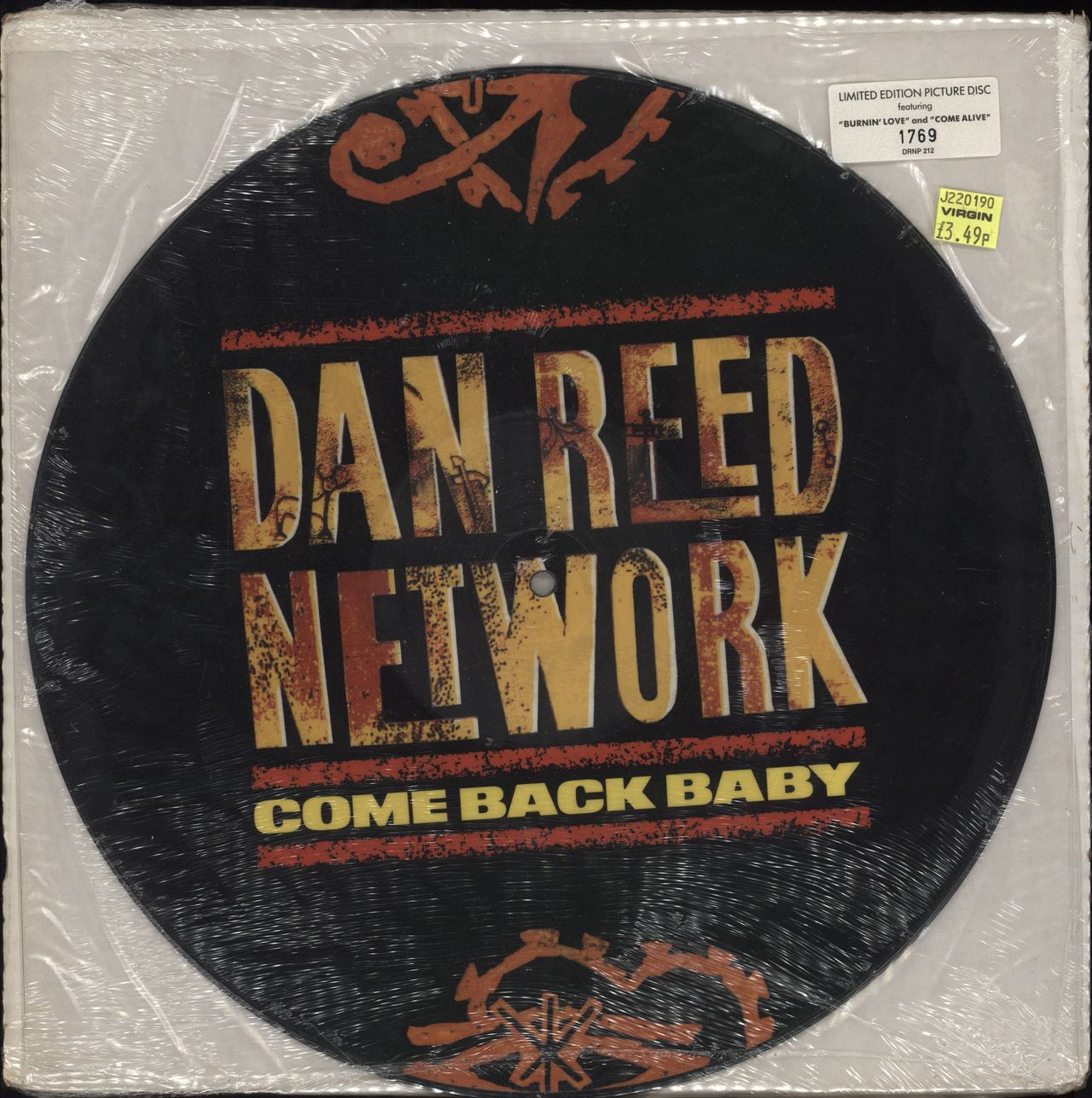Dan Reed Network Come Back Baby - Sealed UK 12" vinyl picture disc (12 inch picture record) DRNP212