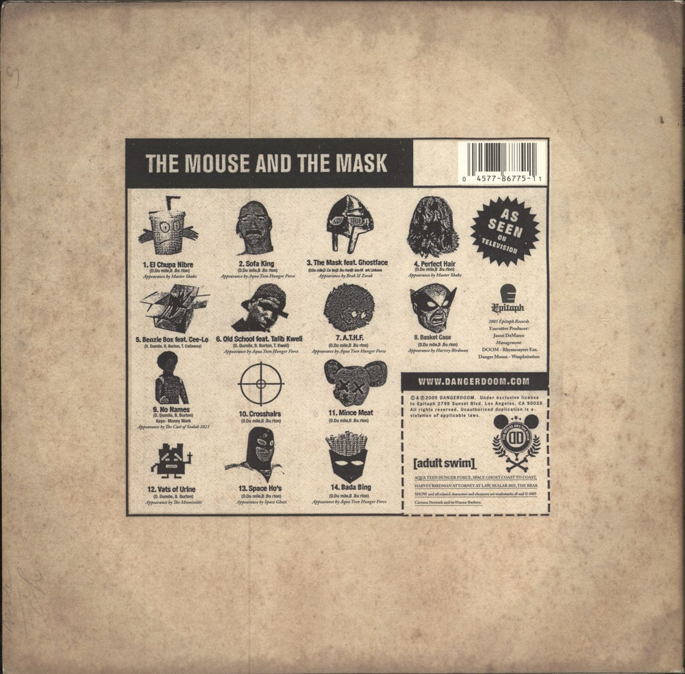 Dangerdoom The Mouse And The Mask US vinyl LP album (LP record) 045778677511