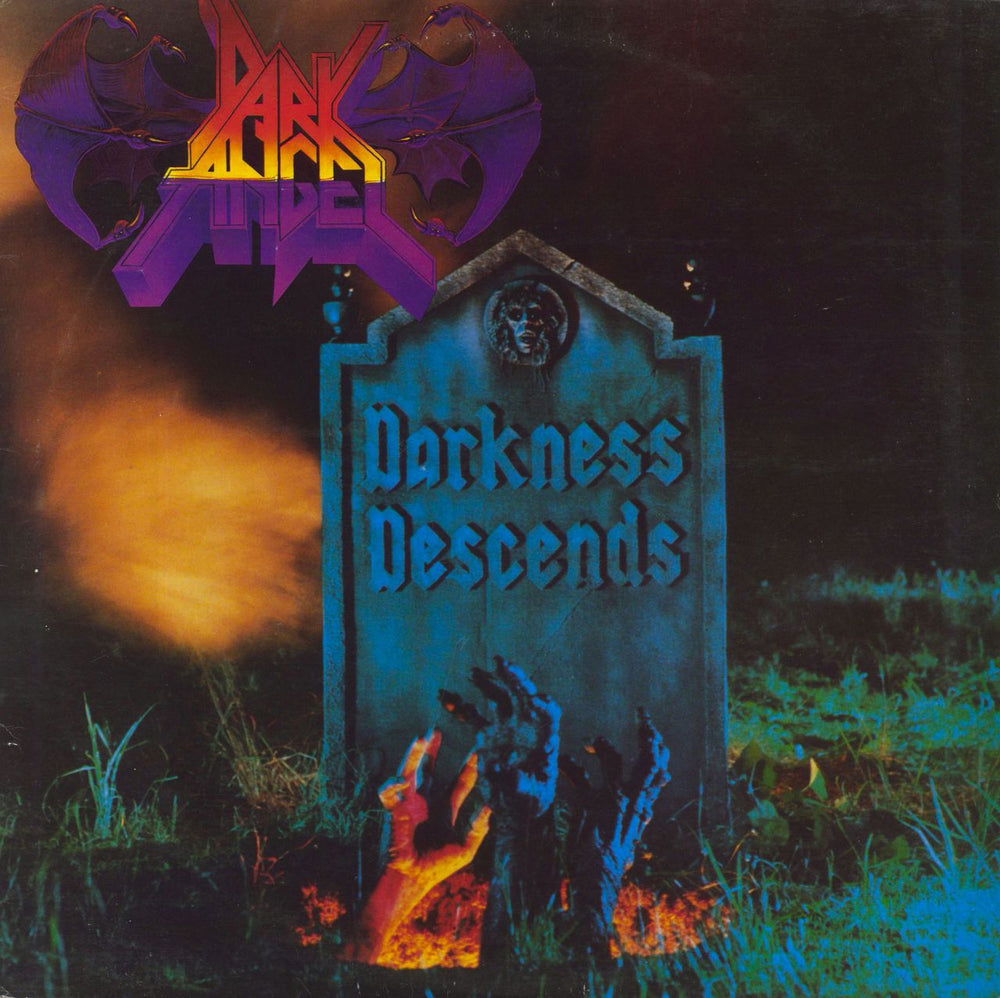 Dark Angel Darkness Descends - VG UK vinyl LP album (LP record) FLAG6