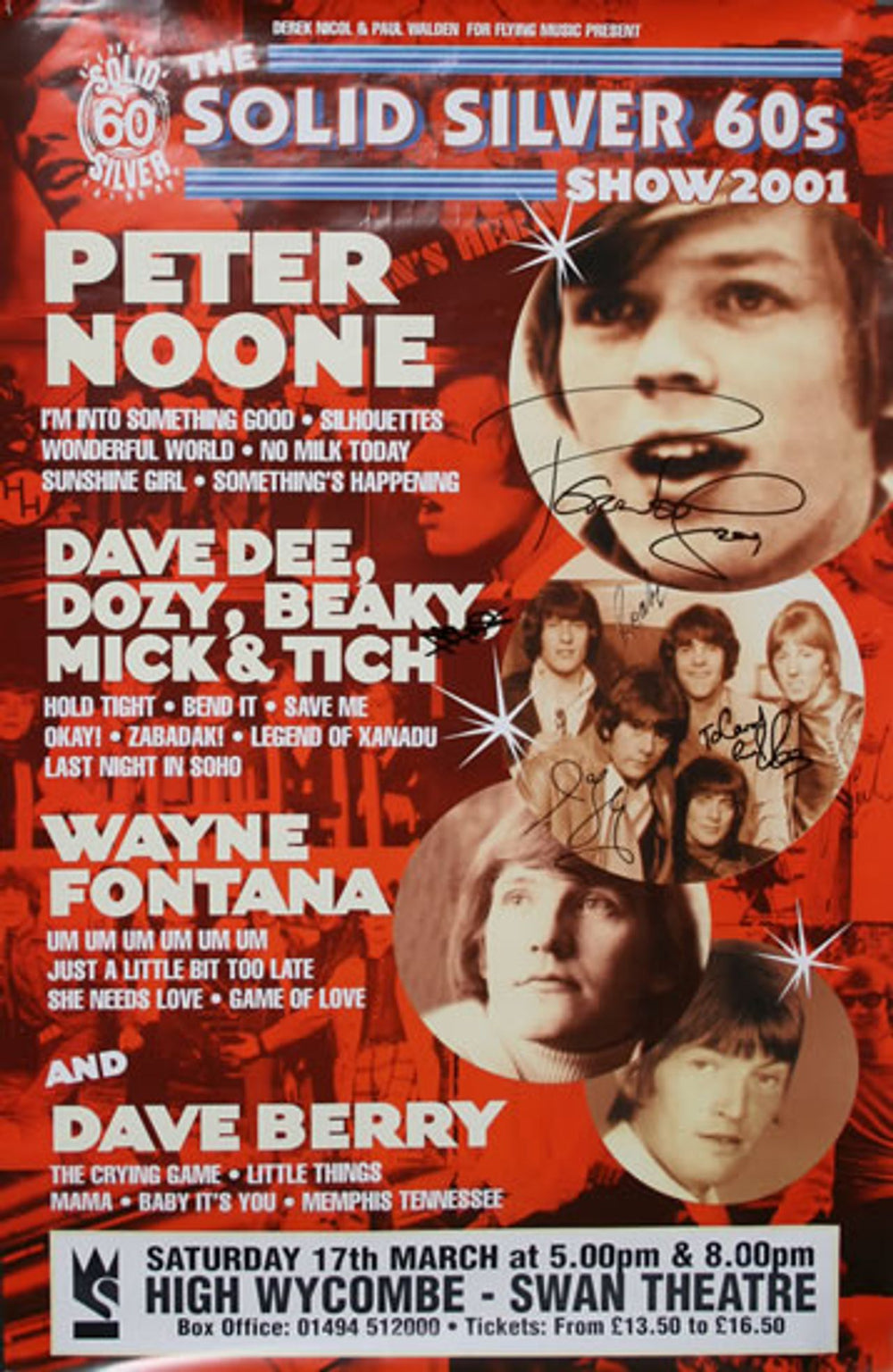 Dave Dee, Dozy, Beaky, Mick & Tich The Solid Silver 60s Show - Fully Autographed UK poster SIGNED POSTER