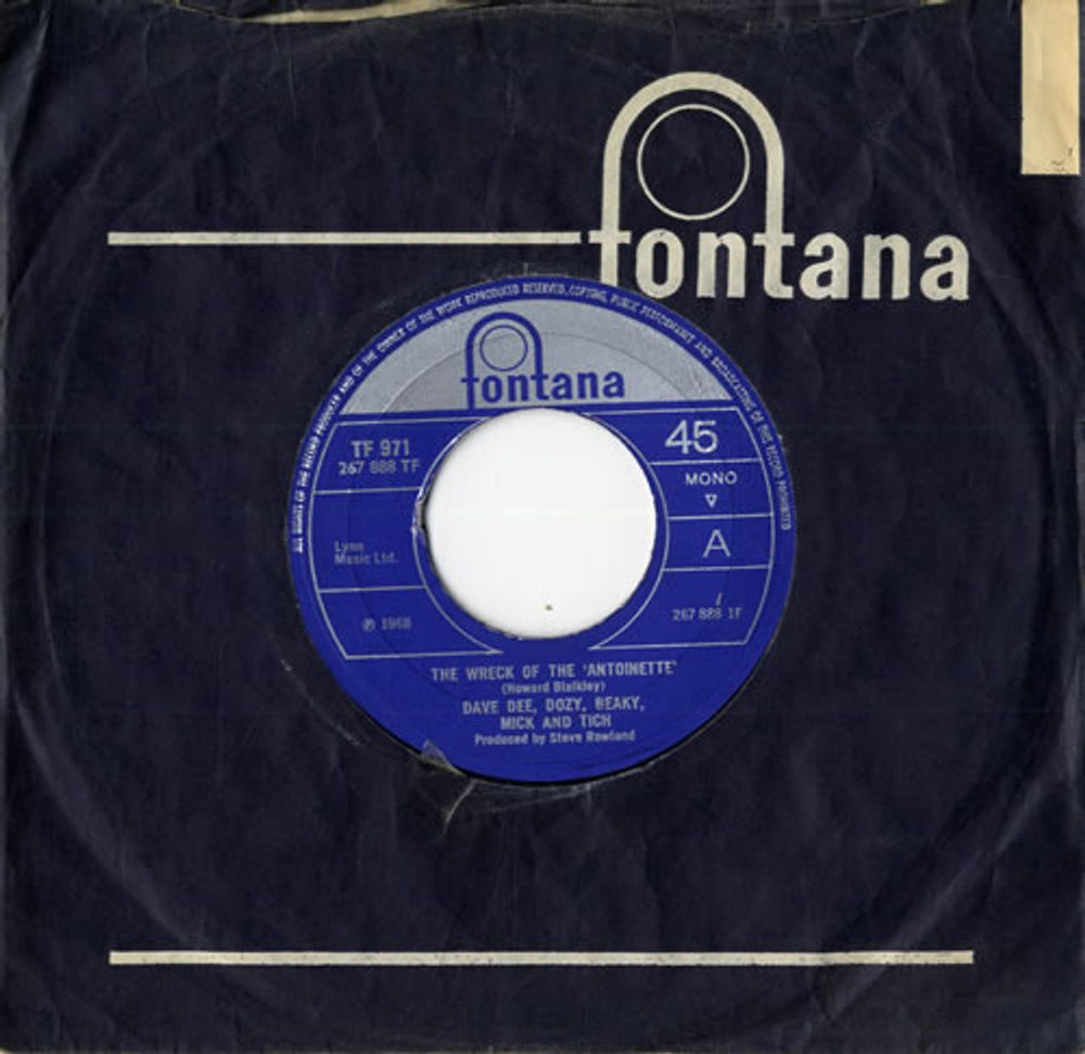 Dave Dee, Dozy, Beaky, Mick & Tich The Wreck Of The Antionette UK 7" vinyl single (7 inch record / 45) TF971