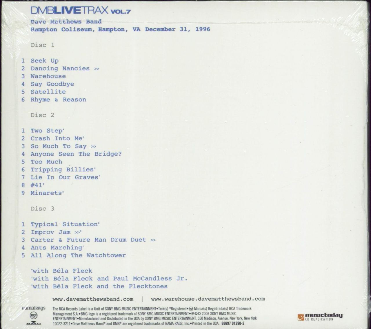 Dave Matthews Band DMB Live Trax Volume 7 - Sealed US 3-CD album set (Triple CD)