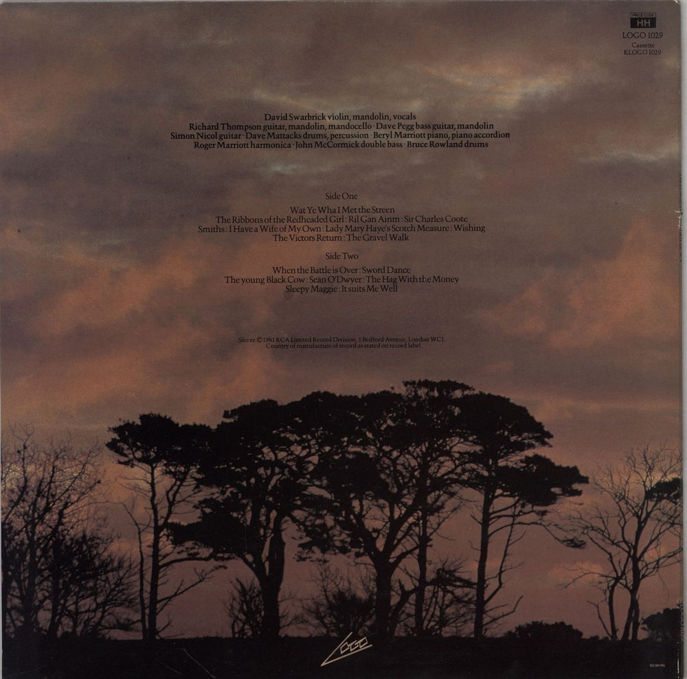 Dave Swarbrick Smiddyburn + insert UK vinyl LP album (LP record)