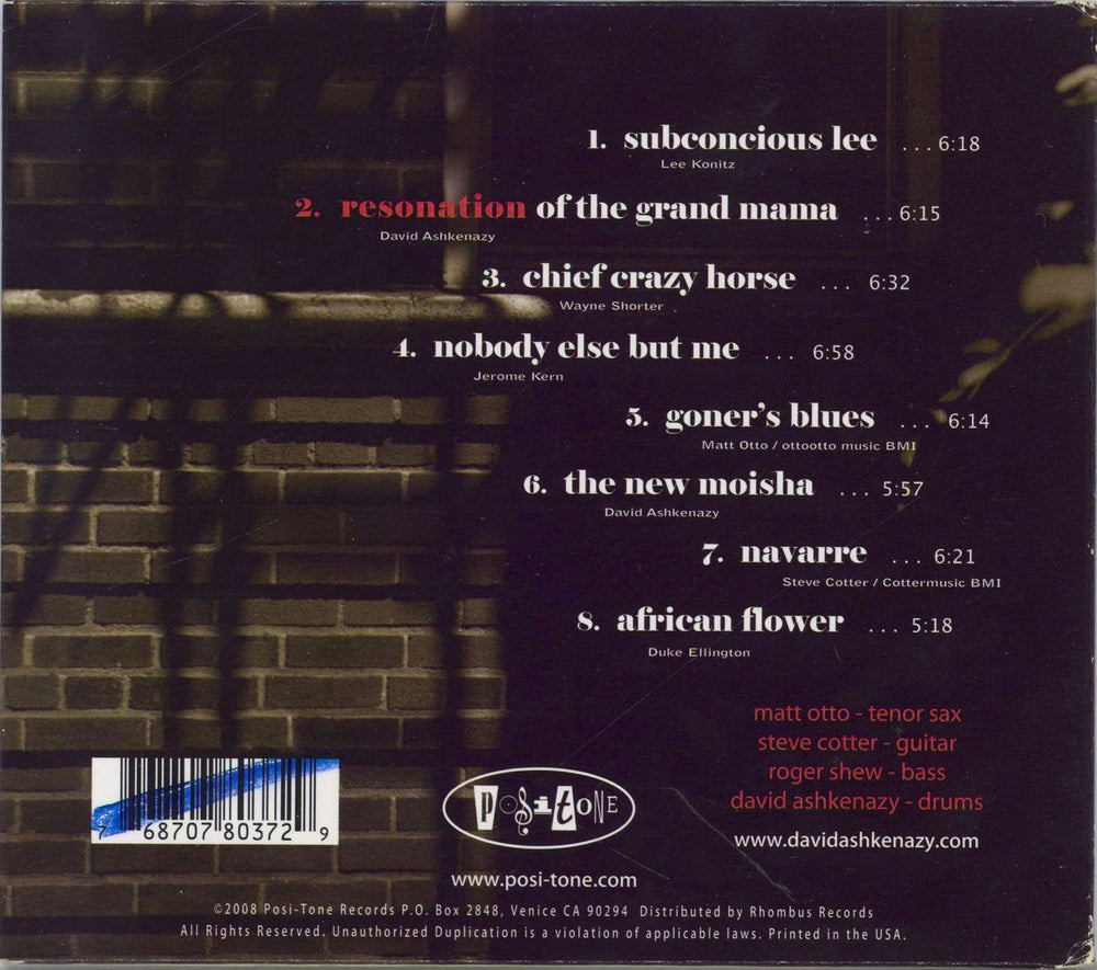 David Askenazy Resonation US CD album (CDLP) 768707803729