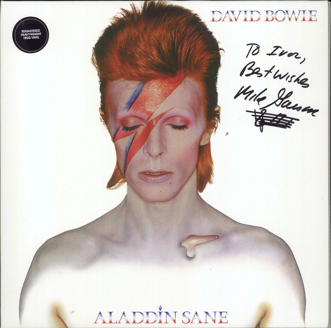 David Bowie Aladdin Sane 180gm Vinyl Autographed UK Vinyl LP