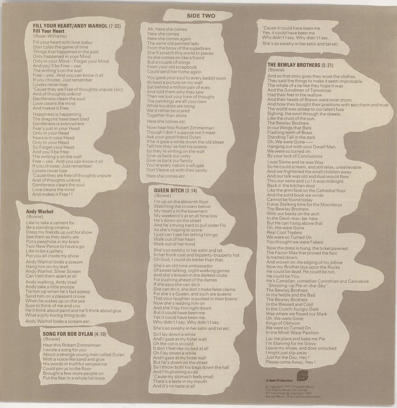 David Bowie Hunky Dory - 1st (d) + Insert - EX UK vinyl LP album (LP record)