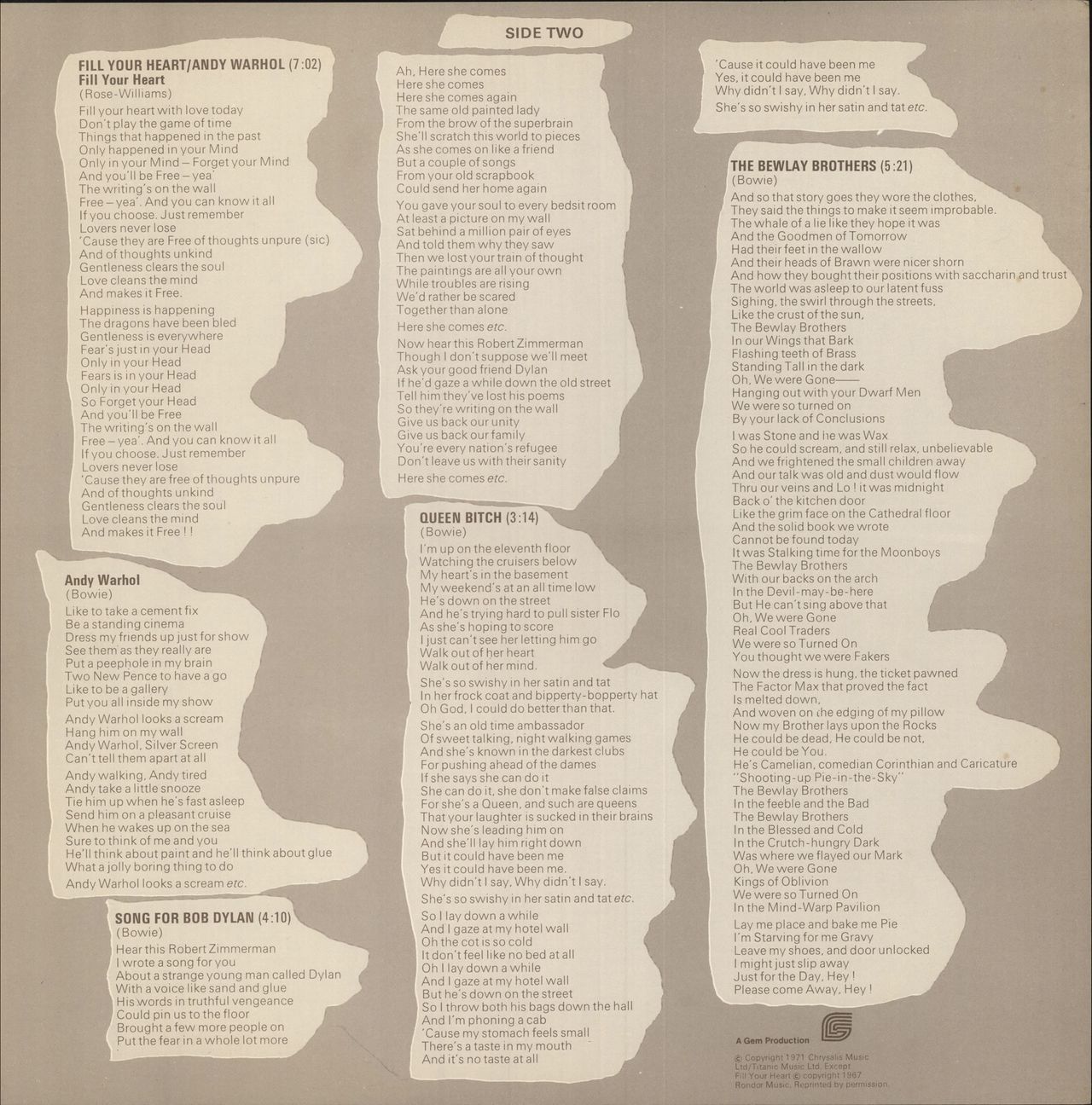 beholder Brise Ligegyldighed David Bowie Hunky Dory - Dynaflex + Insert - EX US Vinyl LP — RareVinyl.com