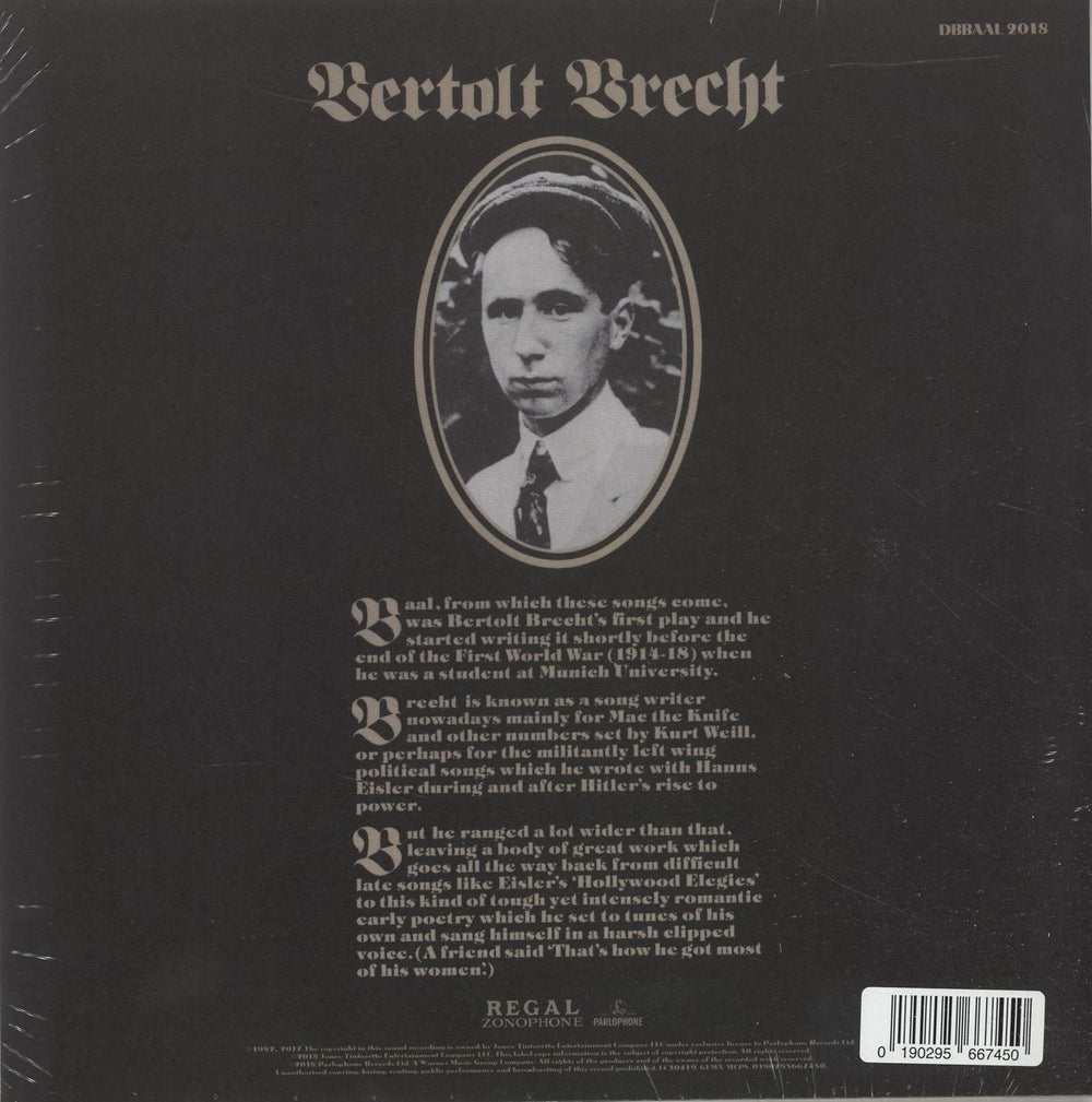 David Bowie In Bertolt Brecht's Baal - Sealed UK 10" vinyl single (10 inch record) 190295667450