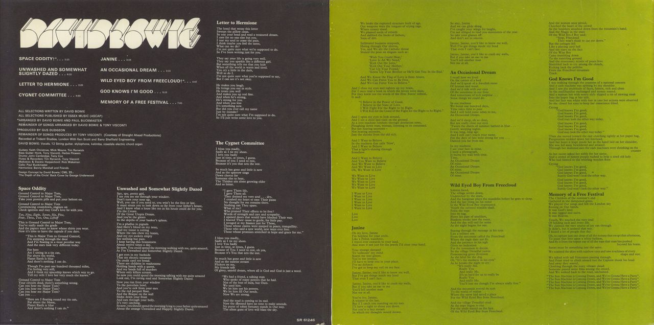 David Bowie Man Of Words / Man Of Music US vinyl LP album (LP record)