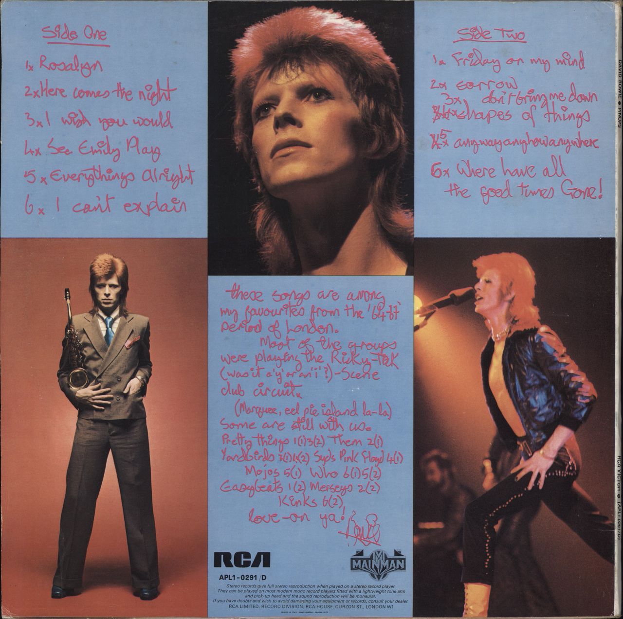 David Bowie Pin Ups Italian vinyl LP album (LP record) BOWLPPI778125