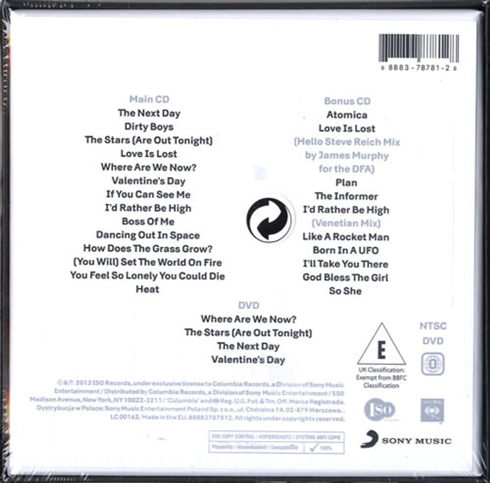 David Bowie The Next Day Extra: Sealed Collector's Edition UK 3-disc CD/DVD Set BOW3DTH597903