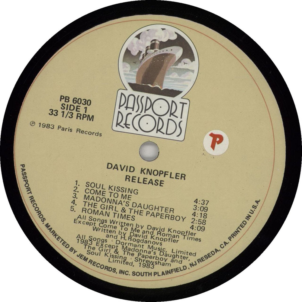 David Knopfler Release US vinyl LP album (LP record) PB6030