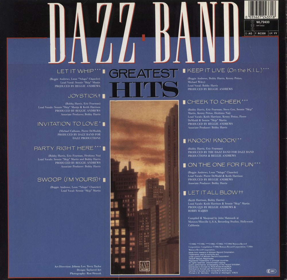 Dazz Band Greatest Hits German vinyl LP album (LP record) 035627243318