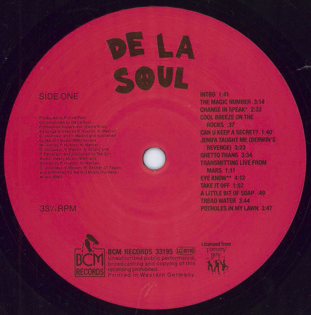 De La Soul 3 Feet High And Rising + Flyer German vinyl LP album (LP record) DLSLPFE790687