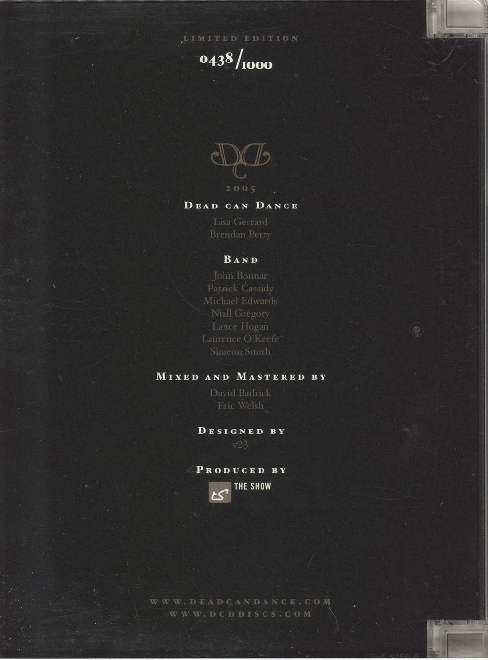 Dead Can Dance DCD 2005 - 12th October - USA: Chicago US 2 CD album set (Double CD) DCD2CDC739764