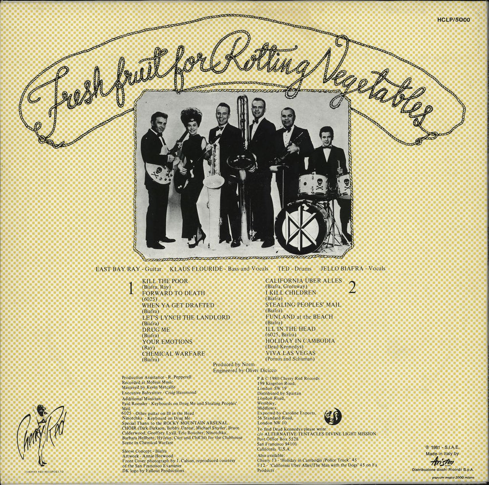 Dead Kennedys Fresh Fruit For Rotting Vegetables + Poster - EX Italian vinyl LP album (LP record)