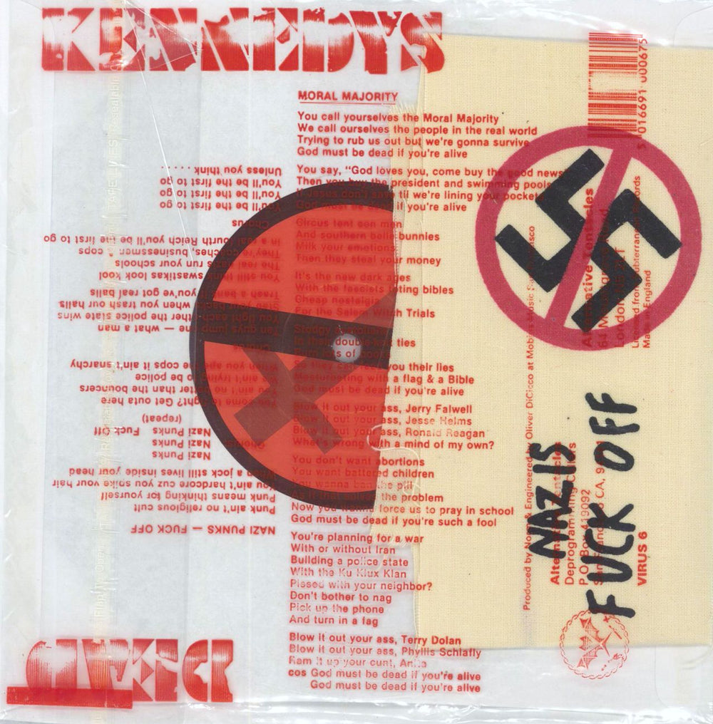 Dead Kennedys Nazi Punks Fuck Off! / Moral Majority UK 7" vinyl single (7 inch record / 45)