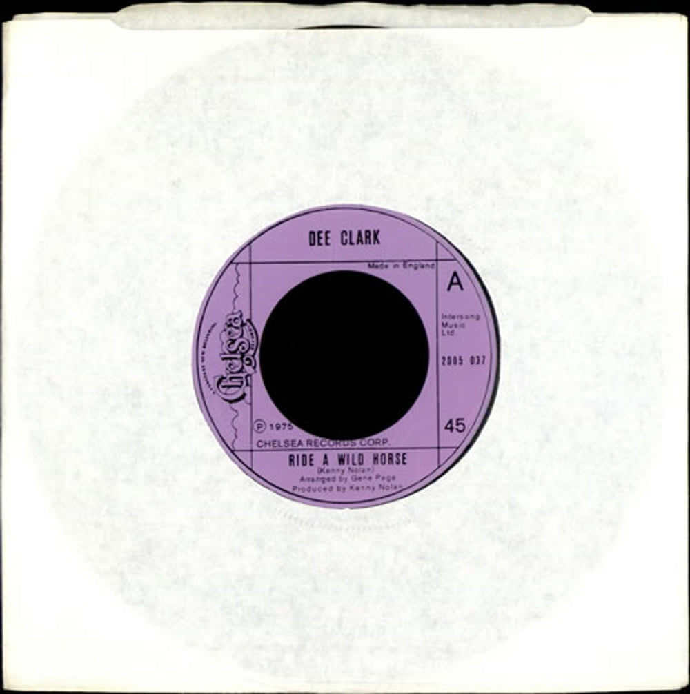 Dee Clark Ride A Wild Horse UK 7" vinyl single (7 inch record / 45) 2005037