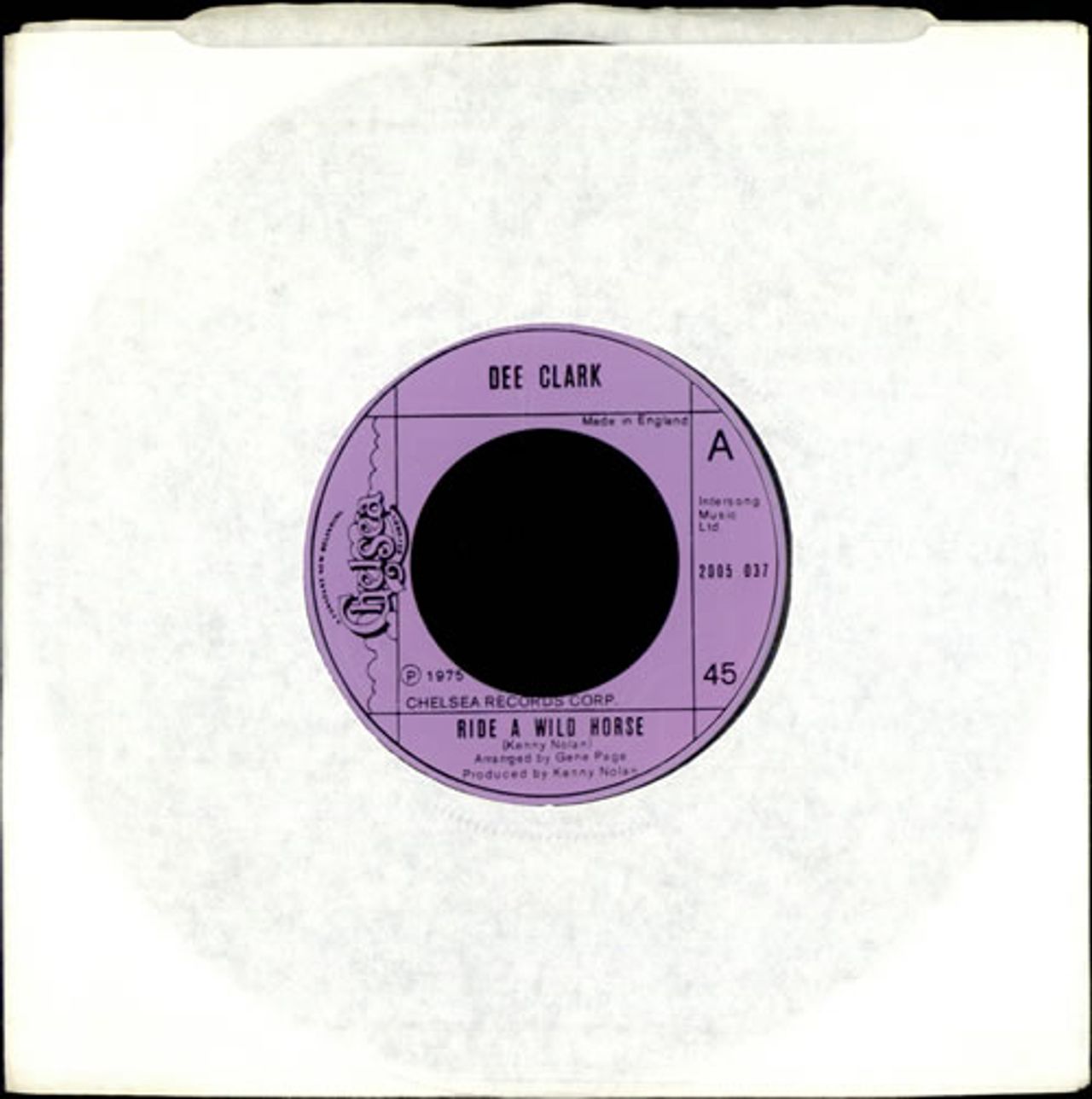 Dee Clark Ride A Wild Horse UK 7" vinyl single (7 inch record / 45) 2005037
