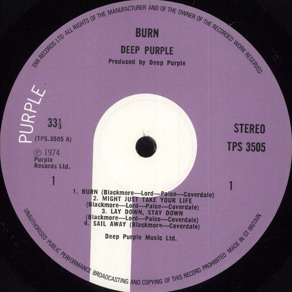 Deep Purple Burn - 2nd UK vinyl LP album (LP record) DEELPBU711152