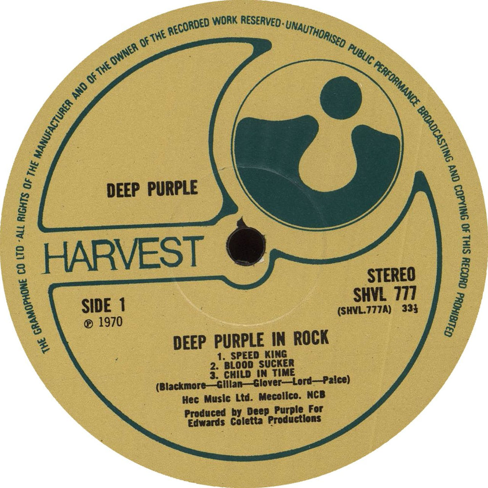 Deep Purple In Rock Hong Kong vinyl LP album (LP record) DEELPIN714753