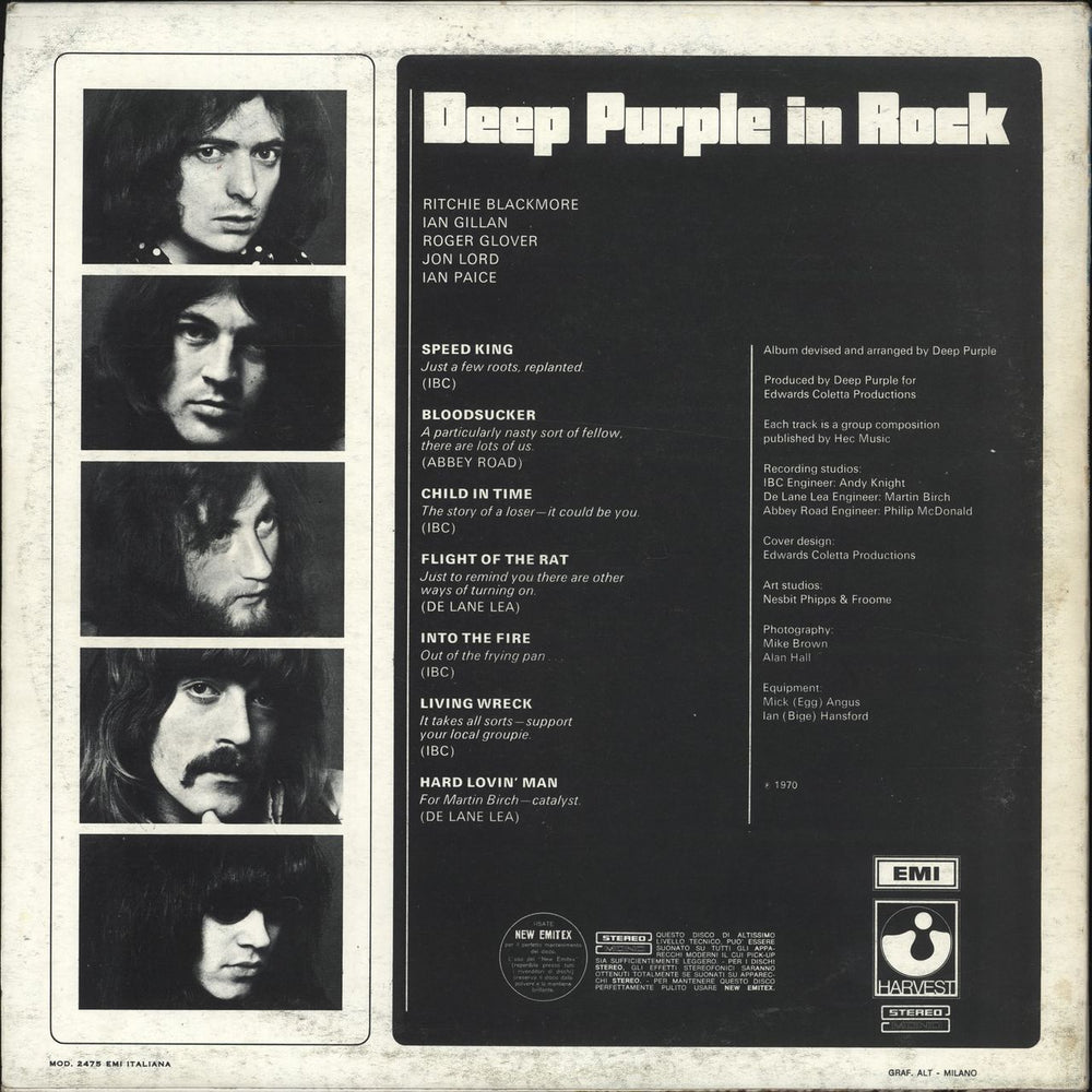 Deep Purple In Rock Italian Vinyl LP — RareVinyl.com