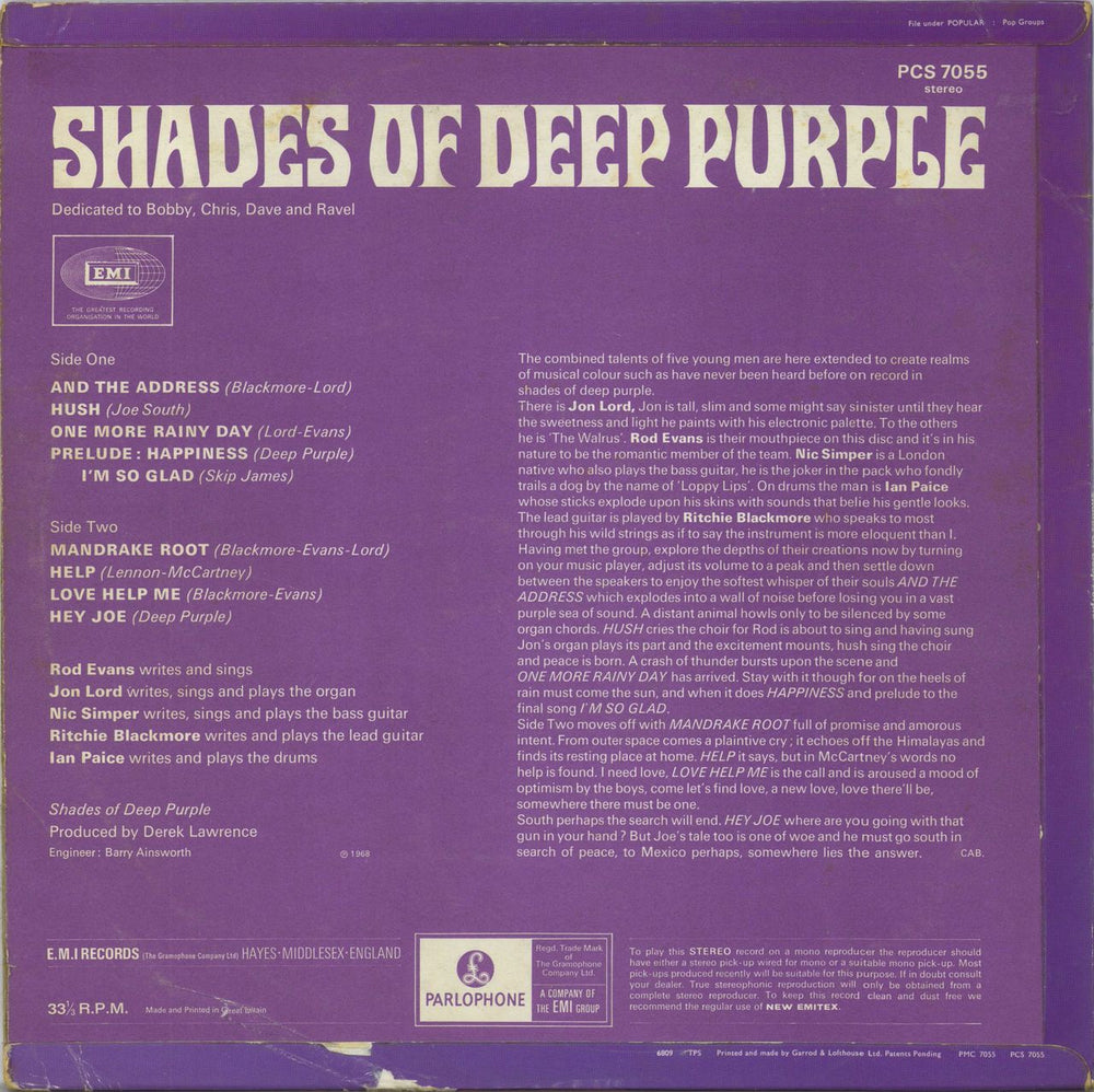 Deep Purple Shades Of Deep Purple - 1st - G UK vinyl LP album (LP record)