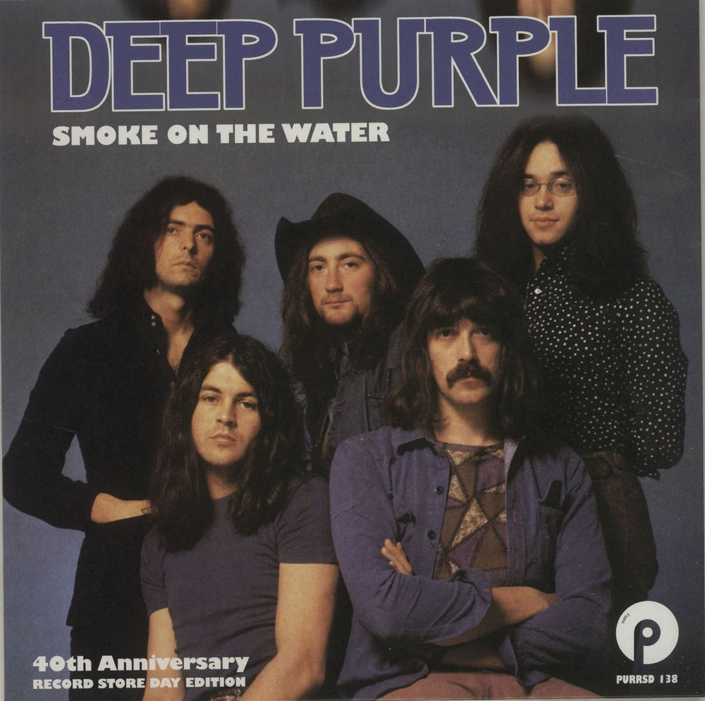 Deep Purple Smoke On The Water - RSD12 - Purple Vinyl UK 7" vinyl single (7 inch record / 45) PURRSD138
