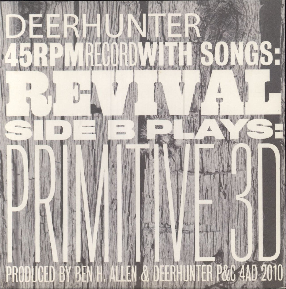 Deerhunter Revival - White Vinyl US 7" vinyl single (7 inch record / 45)