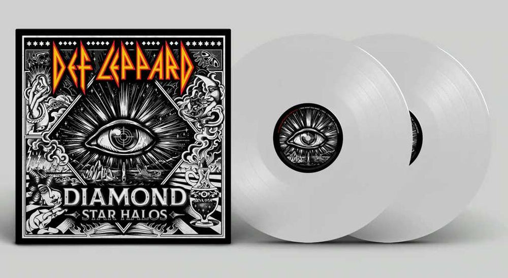 Def Leppard Diamond Star Halos - Clear Vinyl - Sealed UK 2-LP vinyl record set (Double LP Album) DEF2LDI791088