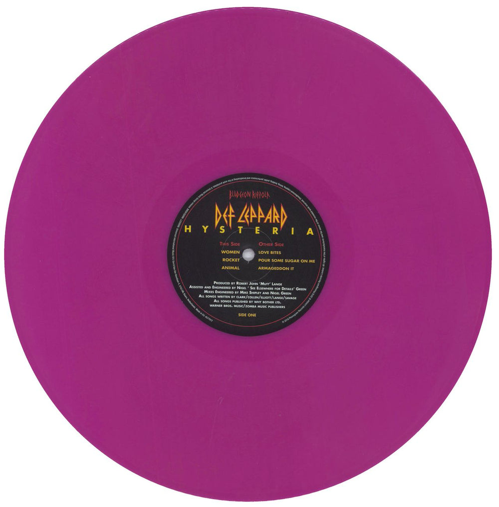 Def Leppard Hysteria - HMV 100th Anniversary - Violet Vinyl UK 2-LP vinyl record set (Double LP Album) DEF2LHY818832