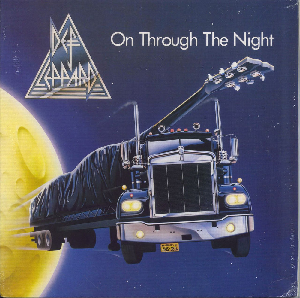 Def Leppard On Through The Night - Blue Vinyl UK vinyl LP album (LP record) 7779.03