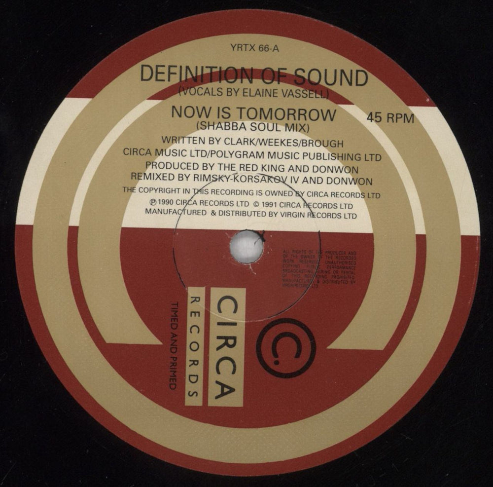 Definition Of Sound Now Is Tomorrow UK 12" vinyl single (12 inch record / Maxi-single) DFS12NO826955