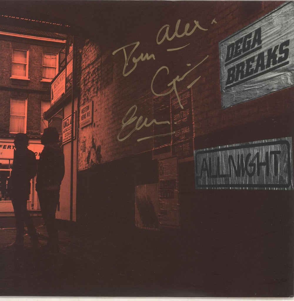 Dega Breaks All Night - Autographed UK 7" vinyl single (7 inch record / 45) NEWMC01